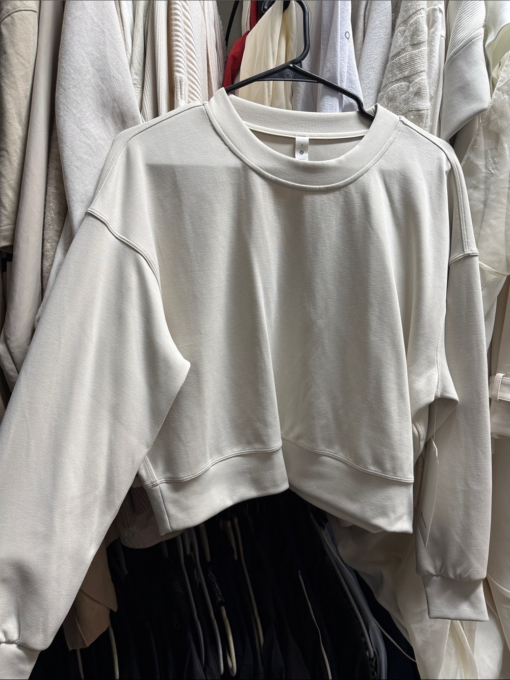 lululemon athletica Cropped Crewneck Sweatshirt in Cream
